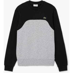 Lacoste Поларена блуза Lacoste Colour Block Cotton Fleece Sweatshirt - Grey