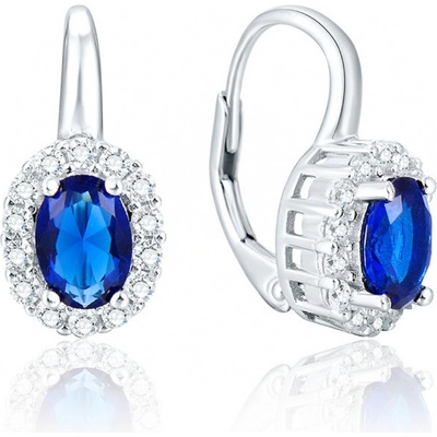 Olivie Russo strieborné visacie náušnice BLUE 2705