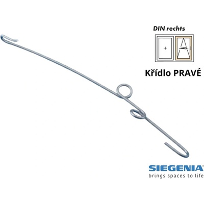 Siegenia Pružina pro vozíky PSK 160/200-Z Pravé křídlo 643.4048.6004X10