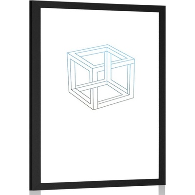 Plagát s paspartou minimalistická kocka