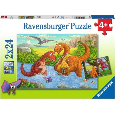 Ravensburger - Puzzle 2x24 Playful dinosaurs - 40 - 99 piese