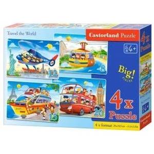 Castorland Puzzle 4in1 8, 12, 15, 20-pieces Travel the World
