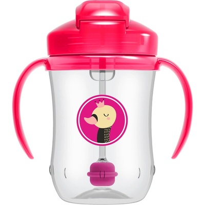 Dr.Brown´s hrnček so slamkou s držadlami ružový TC91101 270ml