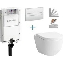 Laufen TW1 tlačítko Dual Flush chrom mat WC Laufen Pro + sedátko H8946630000001 FU3