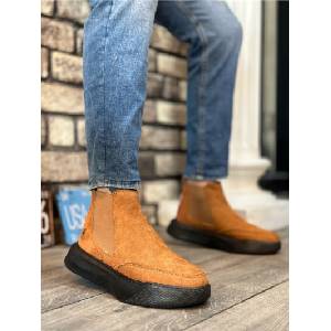 BOA Shoes Мъжки велурени боти със странични ластици ba0150 - Таба #406425 (406425_Кафяво)