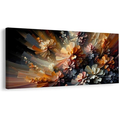 Obraz abstraktní květinové exploze - 80x40