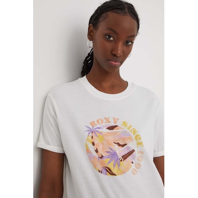 Roxy Памучна тениска Roxy в бяло ERJZT05698 ERJZT05700 (ERJZT05700)