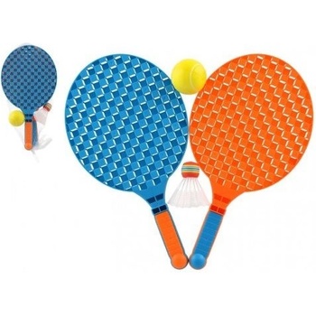Teddies Sada na soft tenis 2 pálky plast 40cm + míček, košíček v síťce