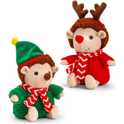 Keel Toys Keeleco, Eкологична плюшена играчка, Таралежче с коледно облекло, 20 см (2) (SX1950)