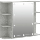 vidaXL Zrcadlová skříňka s LED Betonová šedá 70x16,5x60 cm