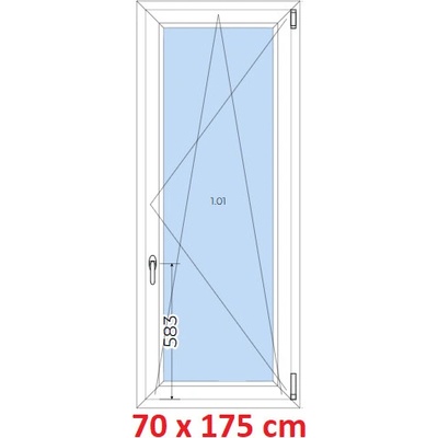 Soft Plastové okno 70x175 cm, otevíravé a sklopné, Antracit struktura/bílá