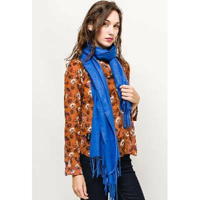 Classic Scarf modrá royal kašmírová šála