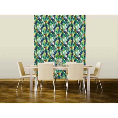 DIMEX ART Луксозна флизелинова тапета синьо-зелени папагали