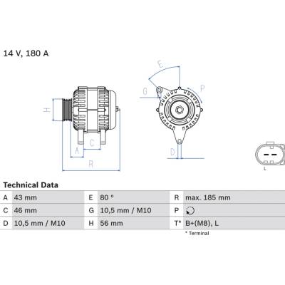 Alternátor BOSCH 0 986 081 390