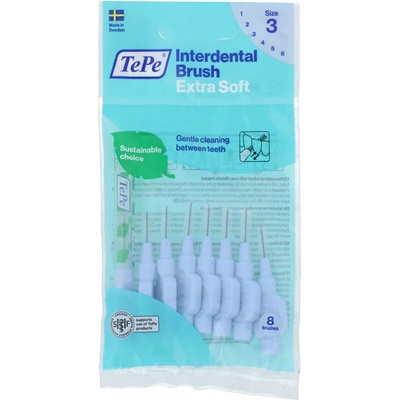 TePe Extra Soft междузъбни четки 3 сини (0, 6 mm) 8 бр