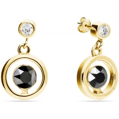 Spark černé se Swarovski Elements Punct gold KCG1088SS18J Jet