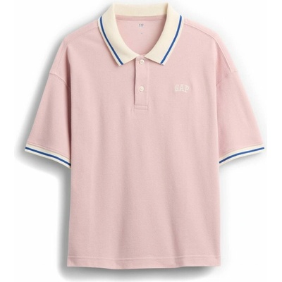 GAP detské oversize polo tričko s logom ružová