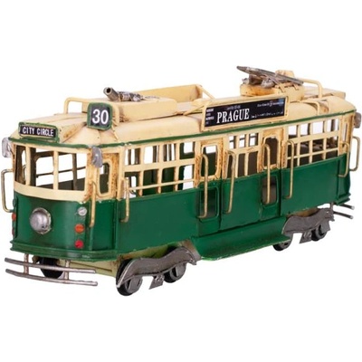 Mikro Зелена трамвай 28см с надпис Prague метал