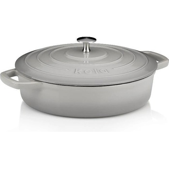 Kela Чугунена плитка тенджера kela calido с капак - Ø28 см (3.2 л) - цвят светлосив (kela 12611)