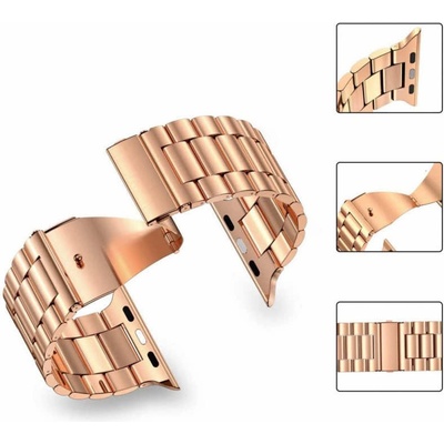 Tech-Protect Каишка от неръждаема стомана за Apple Watch 42мм, 44мм, 45мм, 46мм, Ultra, Ultra 2 49мм - Tech-Protect Stainless Steel Band (розово злато) (OT-443)