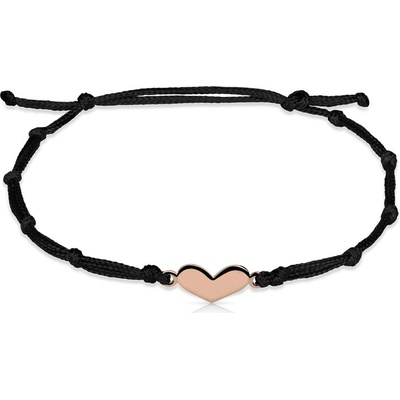 Danfil zlaté srdce s černou šňůrkou DLB/BLL005 růžové zlato