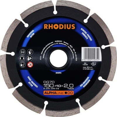 RHODIUS Diamantový rozbrušovací kotouč DG70 150 x 7,0 x 2,0 x 22,23 ALPHAline 304093