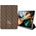 GUESS 4G Folio Cover - дизайнерски кожен кейс и поставка за iPad Pro 12.9 M1 (2021) (кафяв)