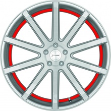 Corspeed Deville 9x20 5x120 ET42 silver brushed surface trim red