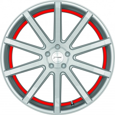 Corspeed Deville 10,5x20 5x112 ET25 silver brushed surface trim red