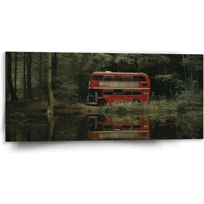 Sablio Obraz Červený patrový autobus - 110x50 cm