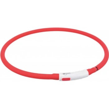 TRIXIE - Светещ нашийник за кучета с USB кабел за зареждане, до 70 см. червен
