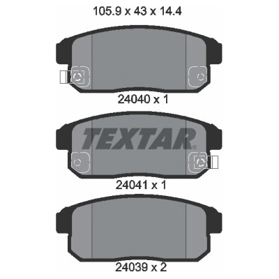 Sada brzdových platničiek kotúčovej brzdy TEXTAR 2404001