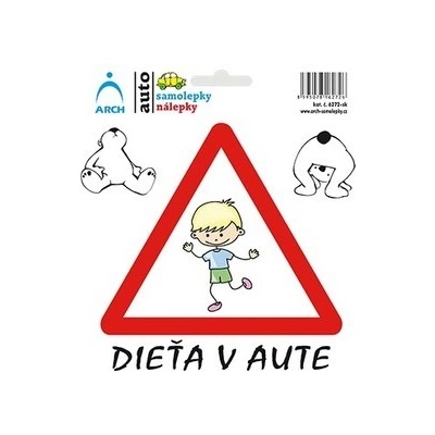 Walteco Dítě v autě - veselý kluk, 150x180mm, samolepka , 20182