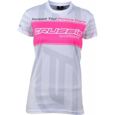 Triko bílé s růžový fluo pruh