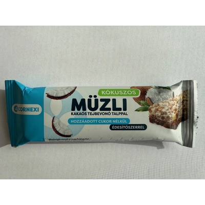 Cornexi Müsli tyčinka kokos, polomáčaná v kakaovej poleve, bez pridaného cukru, so sladidlom 25g