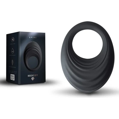 Пенис пръстен, 10 вибриращи режима - Spire Ring Black (ROCKS00409)