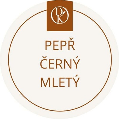 Davídkovo koření Etiketa Pepř černý mletý béžová průměr 4,5 cm 1 ks