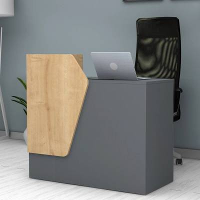 TopMebel Меламиново рецепционно бюро Merlin в антрацит - дъб 110x50x101.8см