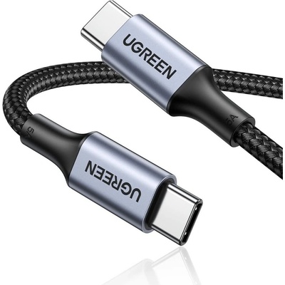 UGREEN Кабел Ugreen US316, от USB C(м) към USB C(м), 0.5m, 100W, черен (UGREEN-20478)