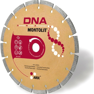 Montolit LX230 – Segmentový diamantový kotúč DNA na stavebné materiály, Ø230mm, mokré/suché rezanie