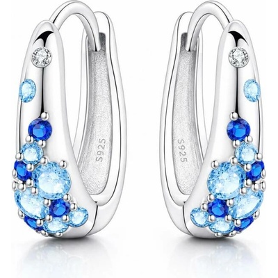 GRACE Silver Jewellery Náušnice s modrými zirkony Jole - stříbro 925/1000 E-OTE4159/427 Modrá