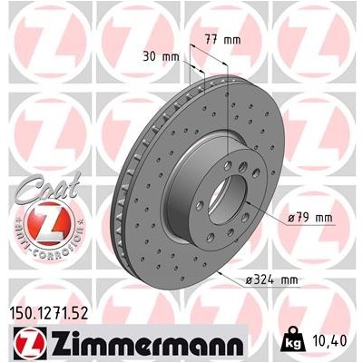 ZIMMERMANN Brzdový kotúč 150127152