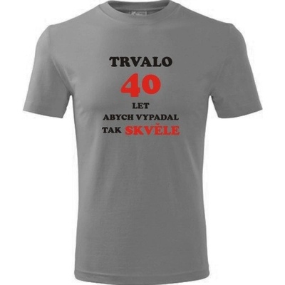 Tričko trvalo 40 let dárek k 40 narozeninám pro muže šedé