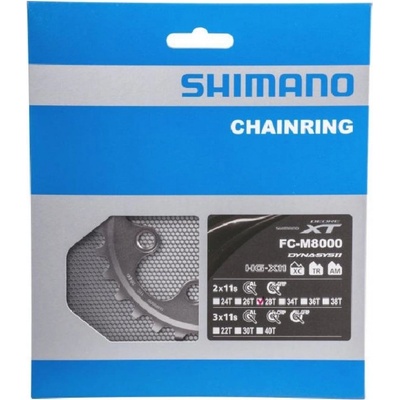 SHIMANO převodník - DEORE XT M8000 28 - černá