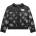 GUESS Преходно яке за момиче в черно покрито с розови лога Guess