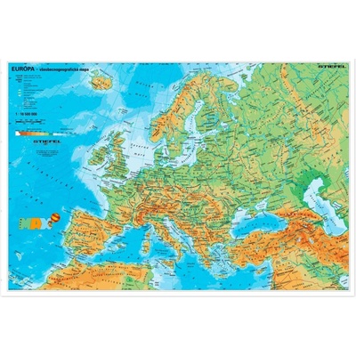 Geografická mapa Európa/politická A3