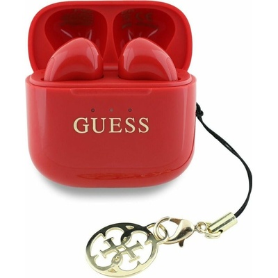 Guess Glossy Effect Printed Classic Logo & Charm headphones red
