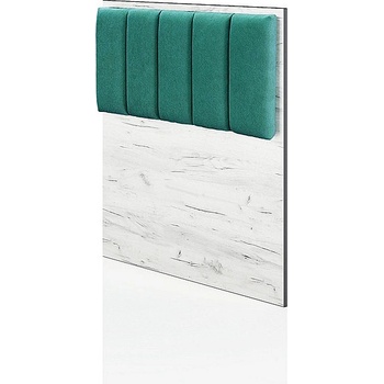 ИРИМ Тапицирана табла за единично легло Сити 2041 дъб крафт бял / плат тюркоаз