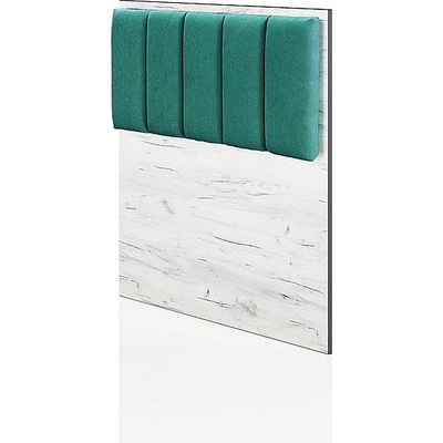 ИРИМ Тапицирана табла за единично легло Сити 2041 дъб крафт бял / плат тюркоаз