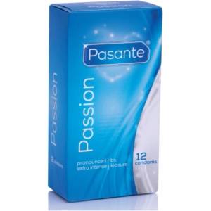 Pasante 12 бр. Оребрени презервативи Pasante Passion - kondomi